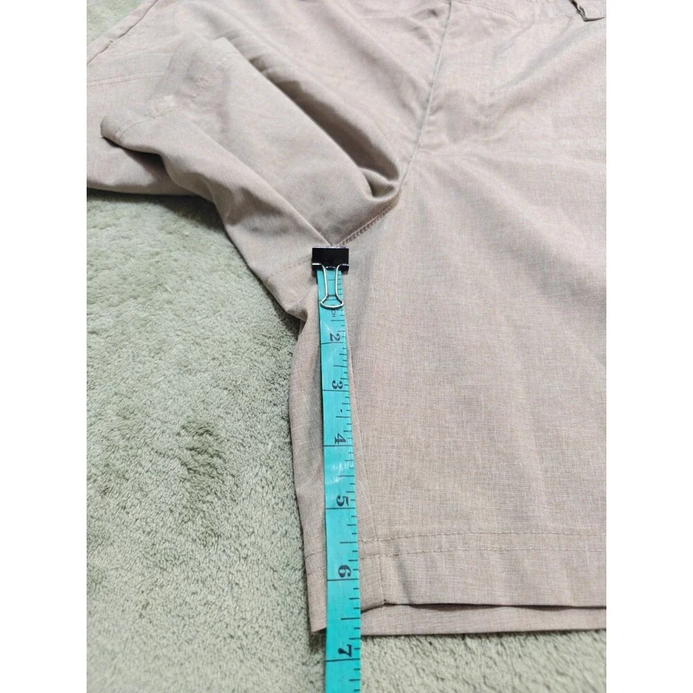 Pro Tour Mens Size 38 Golf Shorts Khaki Heather Stretch Flat Front Lightweight